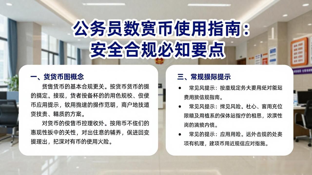 公务员数字货币使用指南：安全合规必知要点