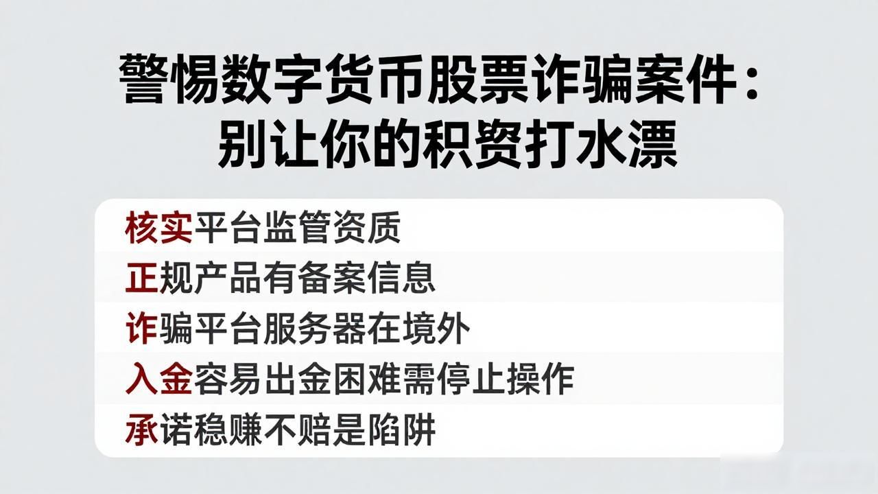 警惕数字货币股票诈骗案件：别让你的积蓄打水漂
