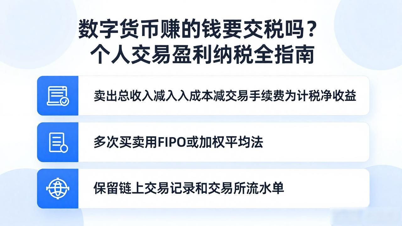 数字货币赚的钱要交税吗？个人交易盈利纳税全指南